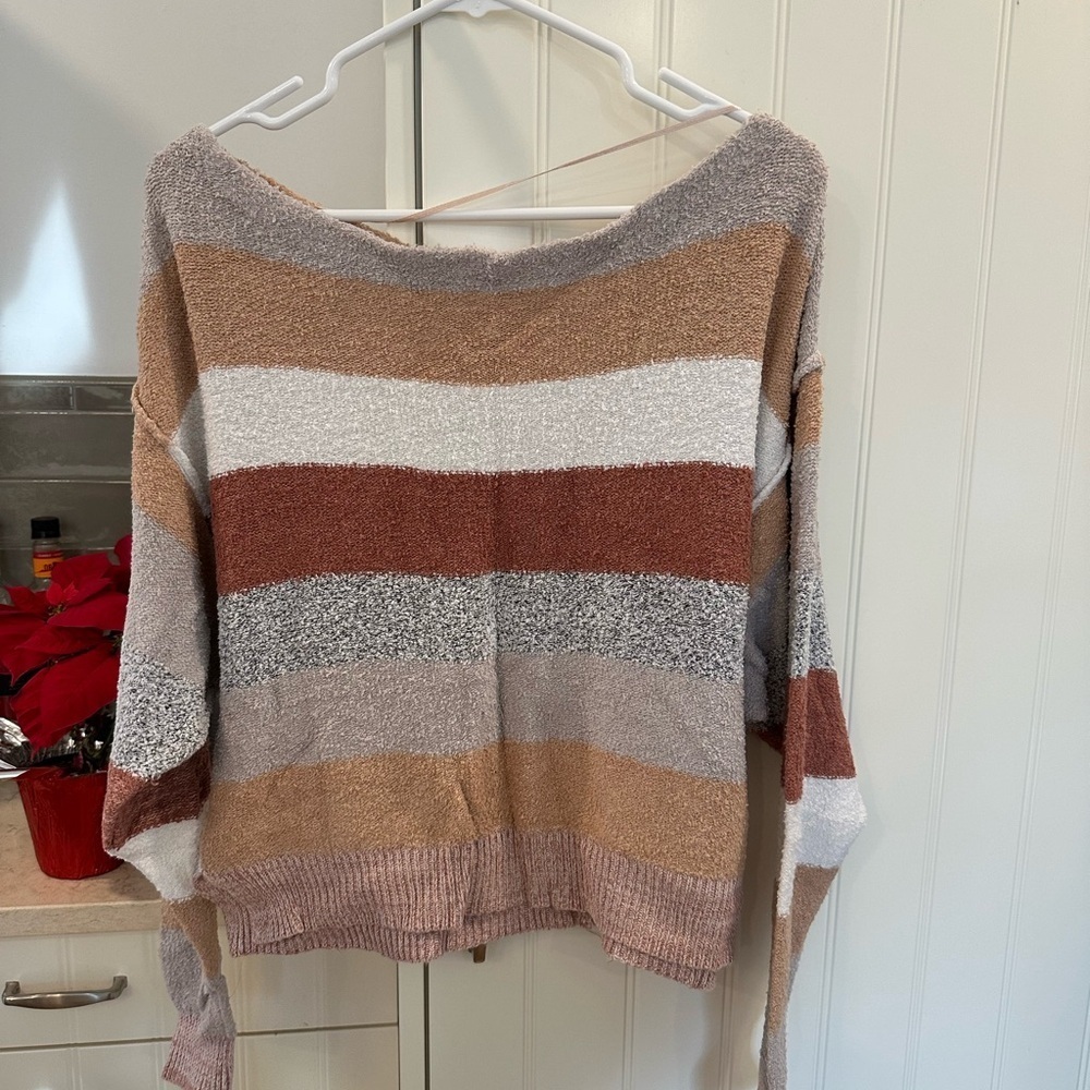 Free People Off-the-Shoulder Striped Sweater - Multicolor